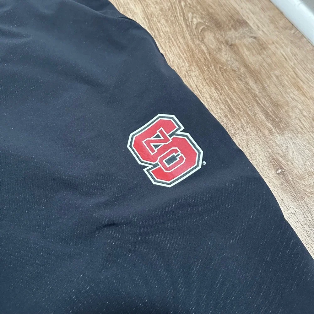 Adidas x NC State | Men's Wolfpack Black Red Zipper Pockets Track Pants, Size L